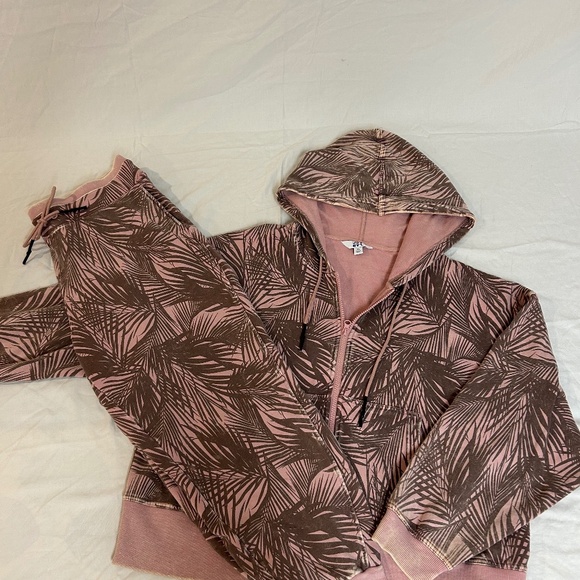 Womens Pink/Brown Palm Tree Tracksuit - Picture 1 of 9